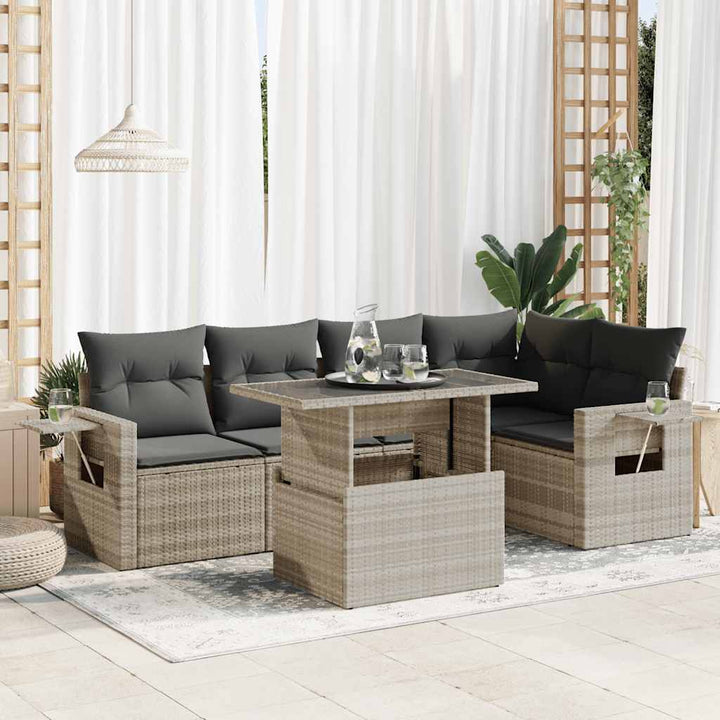 Loungegrupp Med Dynor 6 Delar Konstrotting