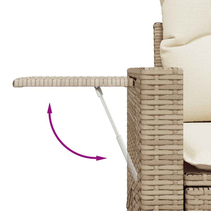 Soffgrupp För Trädgården Med Dynor 9 Delar Beige Konstrotting