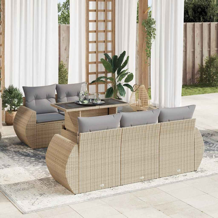 Loungegrupp Med Dynor 6 Delar Konstrotting