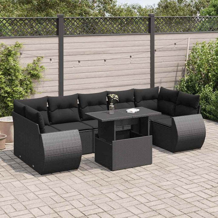 Loungegrupp För Trädgården Med Dynor 8 Delar Konstrotting