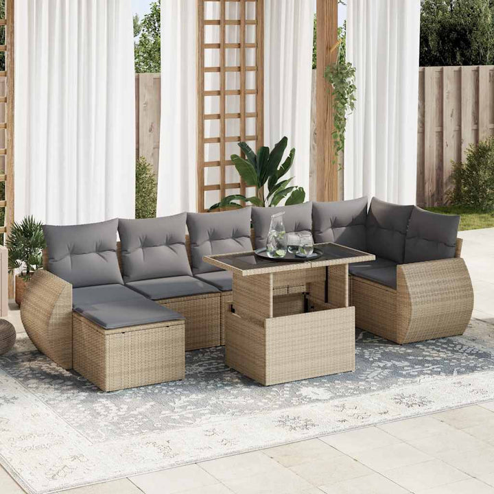 Loungegrupp För Trädgården Med Dynor 8 Delar Svart Konstrotting