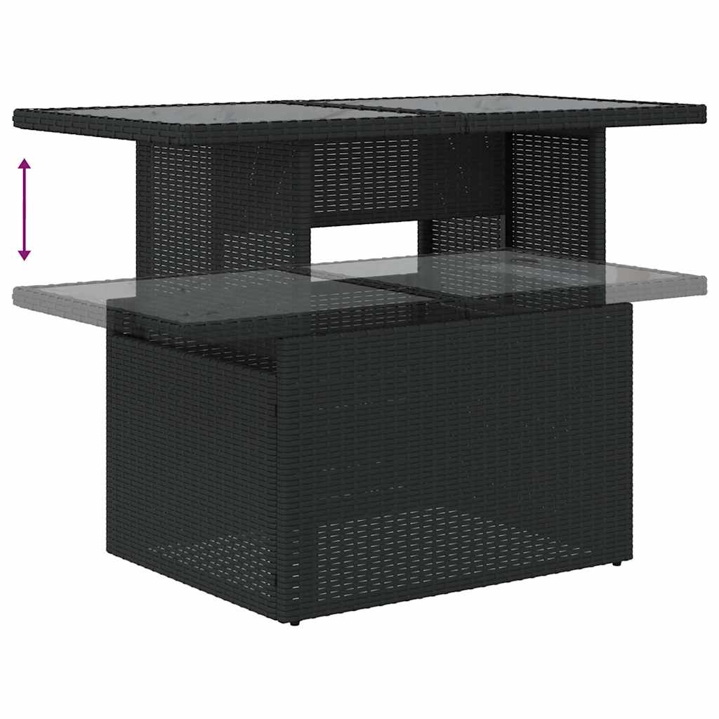 Loungegrupp Med Dynor 6 Delar Svart Konstrotting