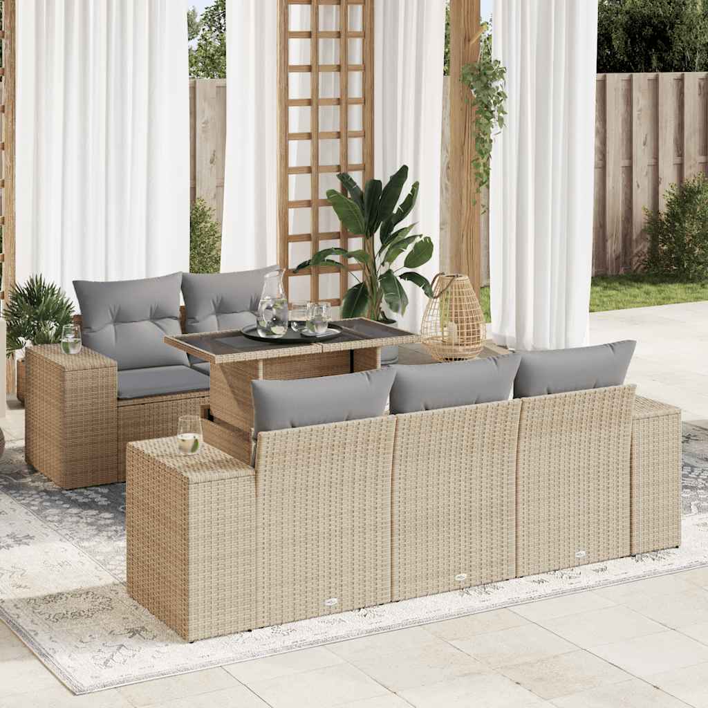 Loungegrupp Med Dynor 6 Delar Svart Konstrotting