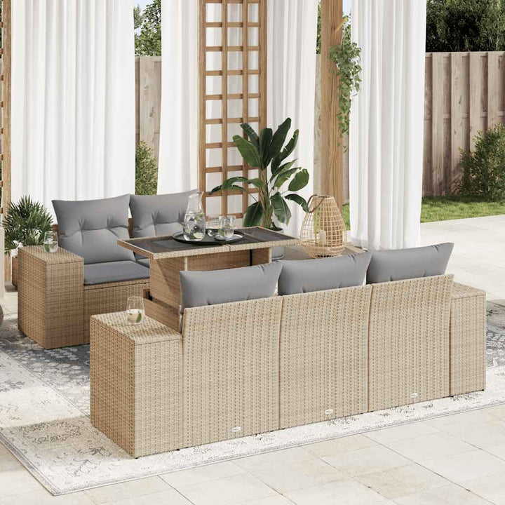 Loungegrupp Med Dynor 6 Delar Svart Konstrotting