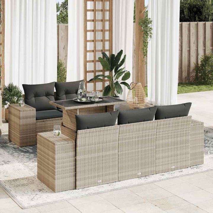 Loungegrupp Med Dynor 6 Delar Svart Konstrotting