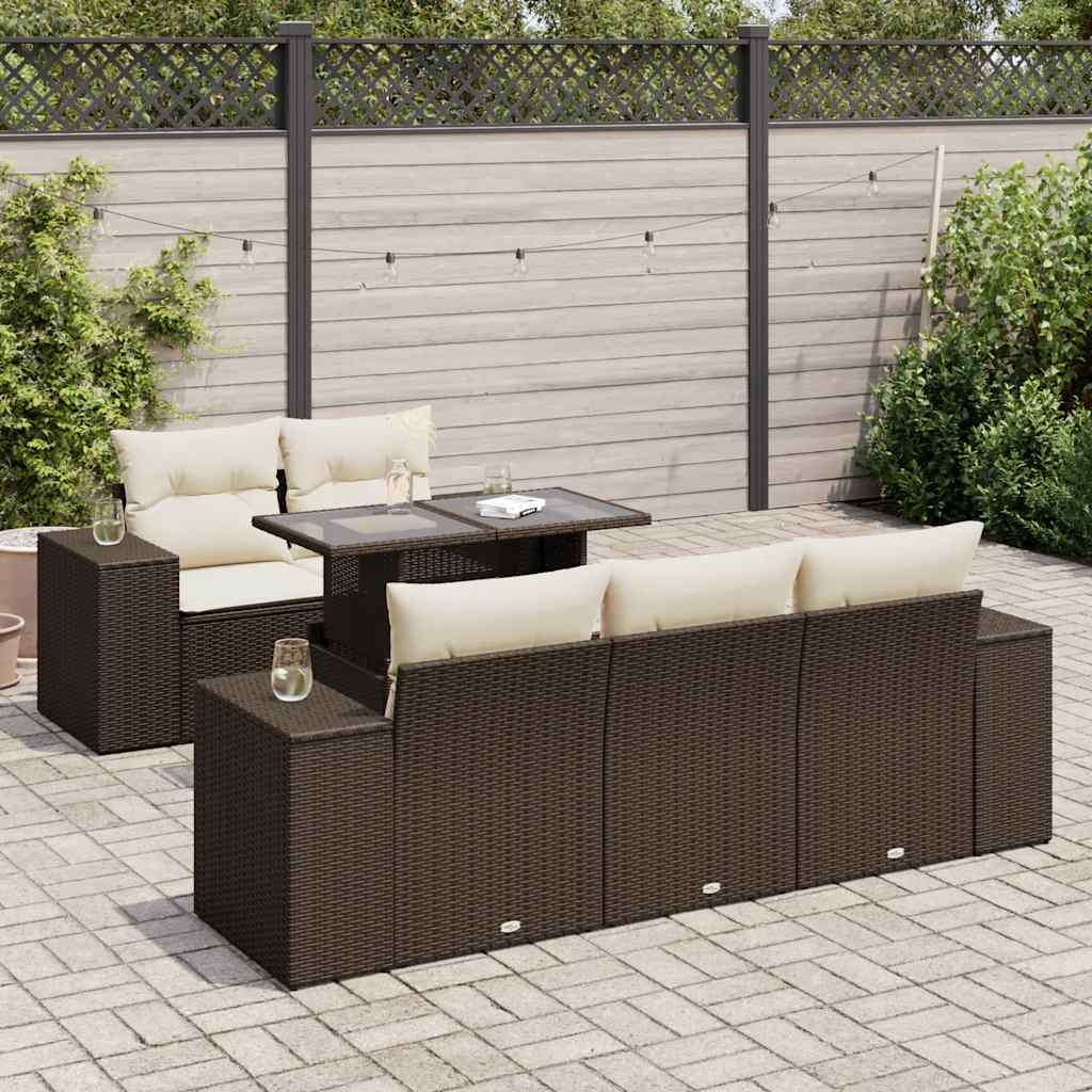Loungegrupp Med Dynor 6 Delar Svart Konstrotting