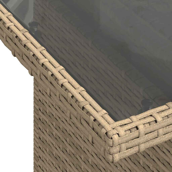Loungegrupp För Trädgården M. Dynor 11 Delar Beige Konstrotting