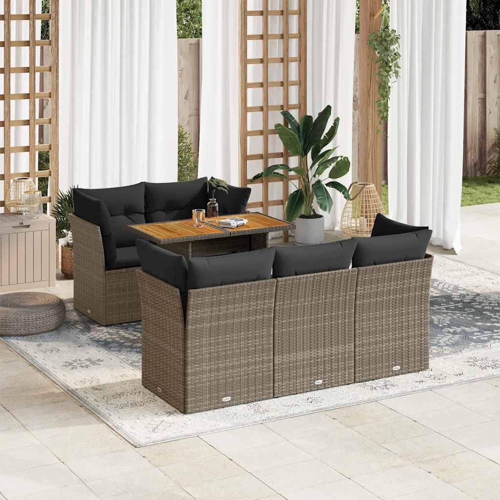 Loungegrupp Med Dynor 6 Delar Svart Konstrotting