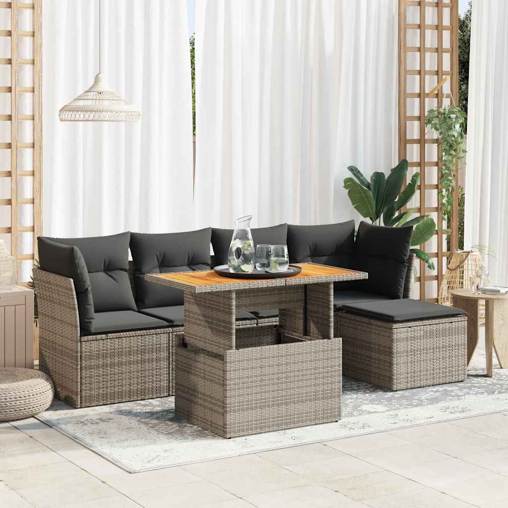 Loungegrupp Med Dynor 6 Delar Konstrotting