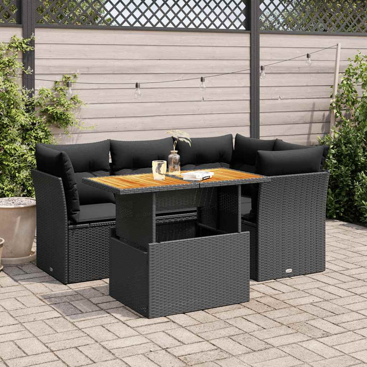 Loungegrupp För Trädgården Med Dynor 5 Delar Konstrotting