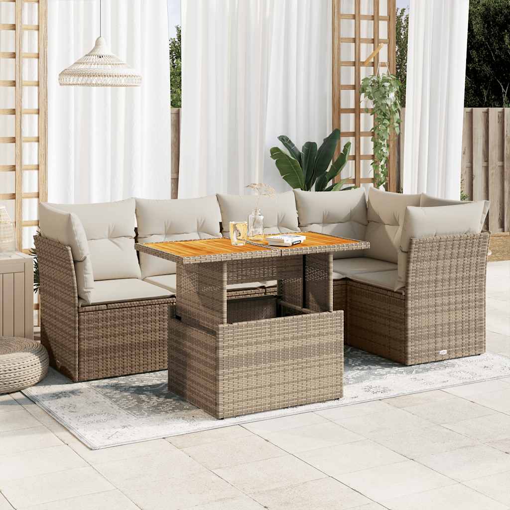 Loungegrupp Med Dynor 6 Delar Svart Konstrotting
