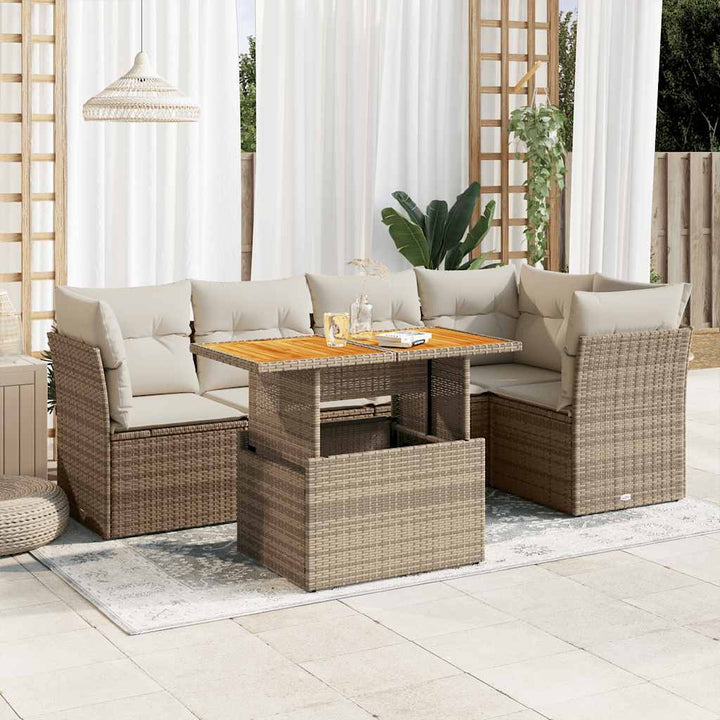 Loungegrupp Med Dynor 6 Delar Svart Konstrotting