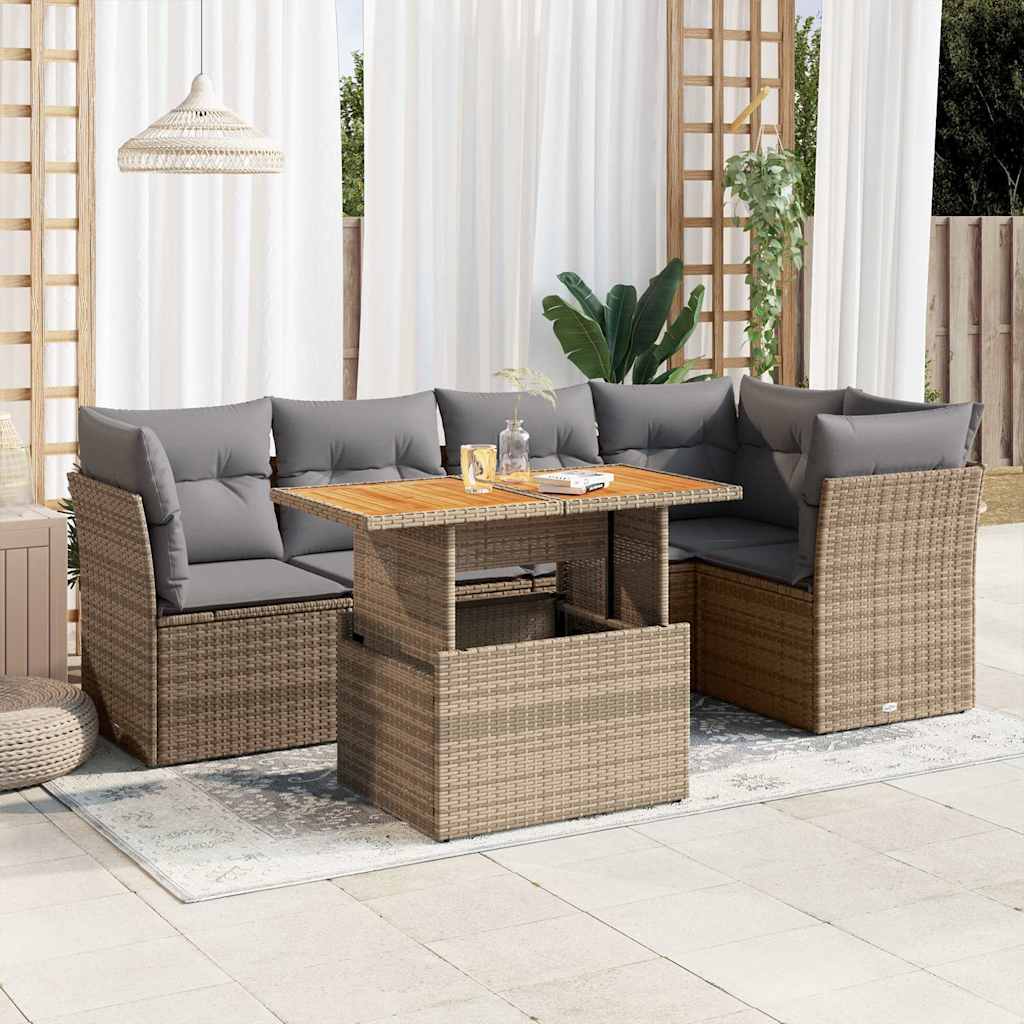 Loungegrupp Med Dynor 6 Delar Svart Konstrotting