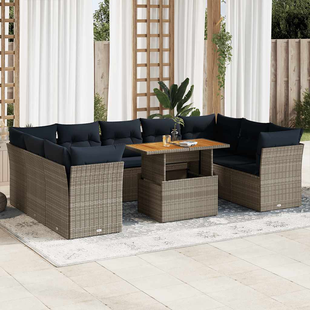 Soffgrupp För Trädgården Med Dynor 10 Delar Konstrotting