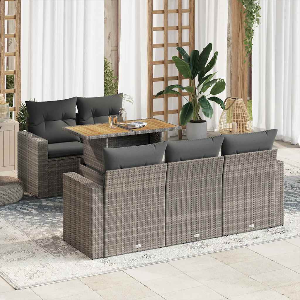 Loungegrupp Med Dynor 6 Delar Konstrotting