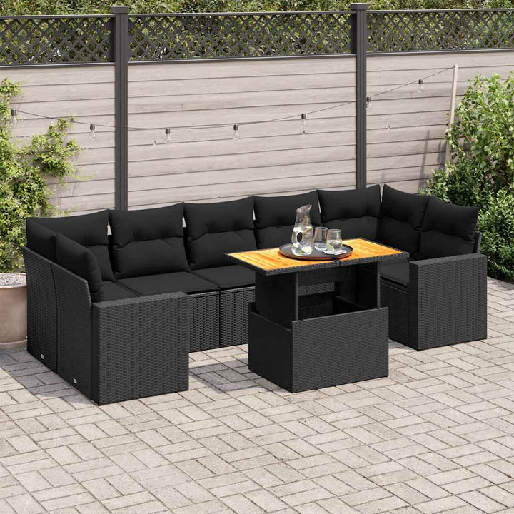 Loungegrupp För Trädgården Med Dynor 8 Delar Konstrotting
