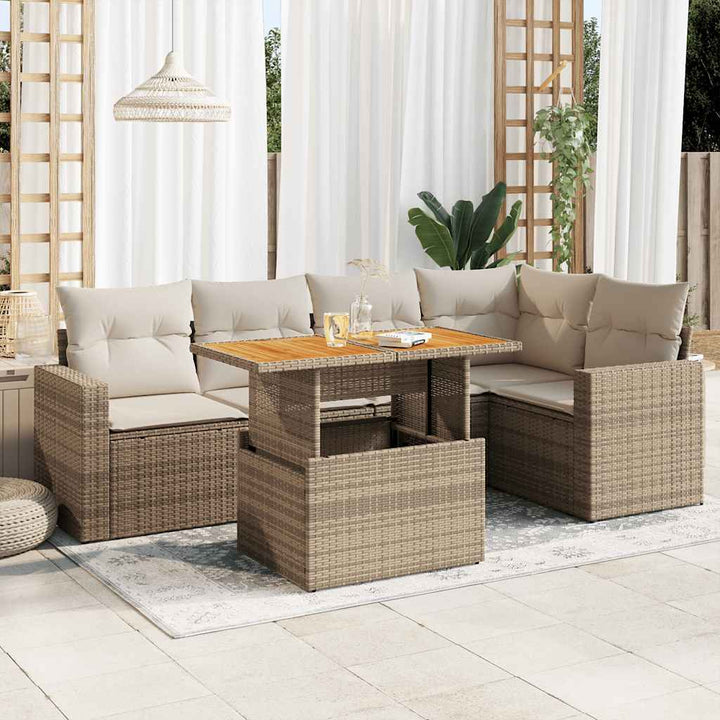 Loungegrupp Med Dynor 6 Delar Konstrotting