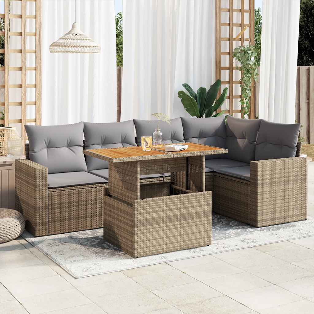 Loungegrupp Med Dynor 6 Delar Konstrotting