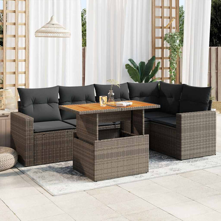 Loungegrupp Med Dynor 6 Delar Konstrotting