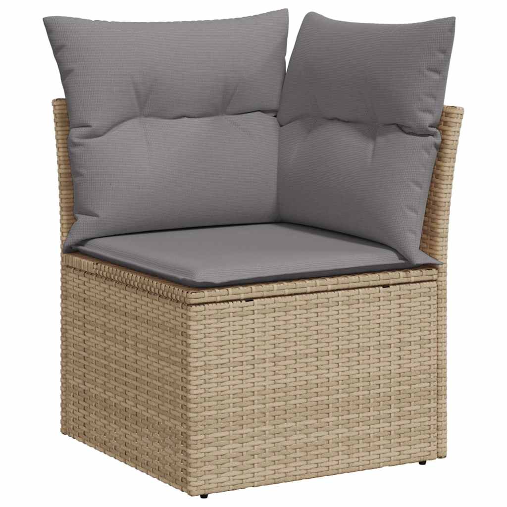 Soffgrupp För Trädgården Med Dynor 9 Delar Beige Konstrotting