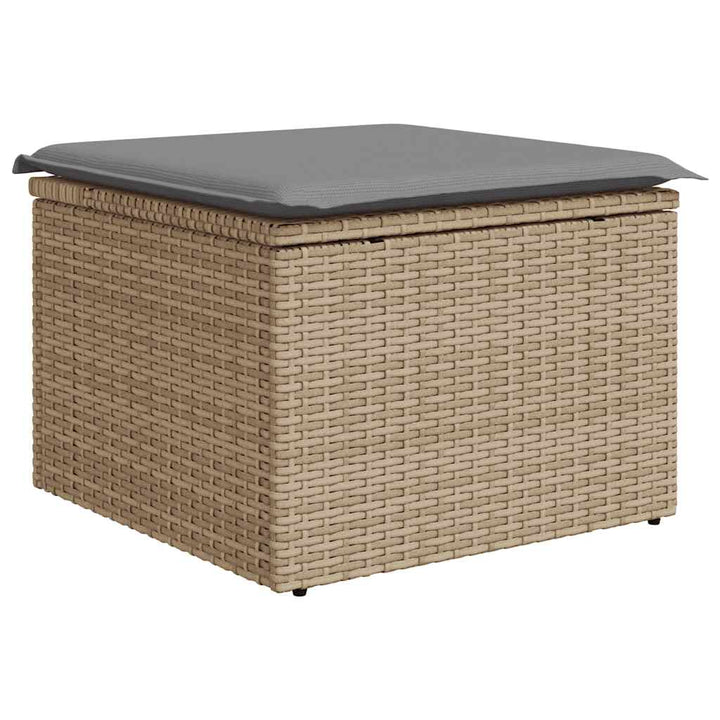 Soffgrupp För Trädgården Med Dynor 9 Delar Beige Konstrotting