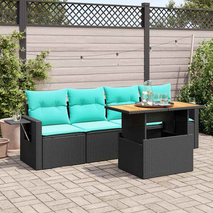 Loungegrupp För Trädgården Med Dynor 5 Delar Konstrotting