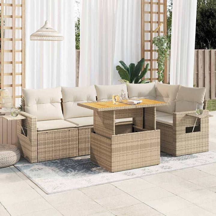 Loungegrupp Med Dynor 6 Delar Konstrotting