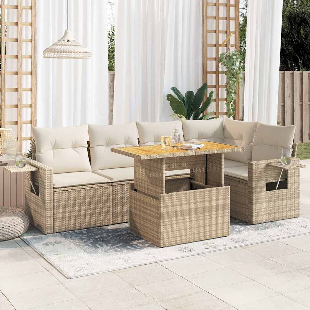 Loungegrupp Med Dynor 6 Delar Konstrotting