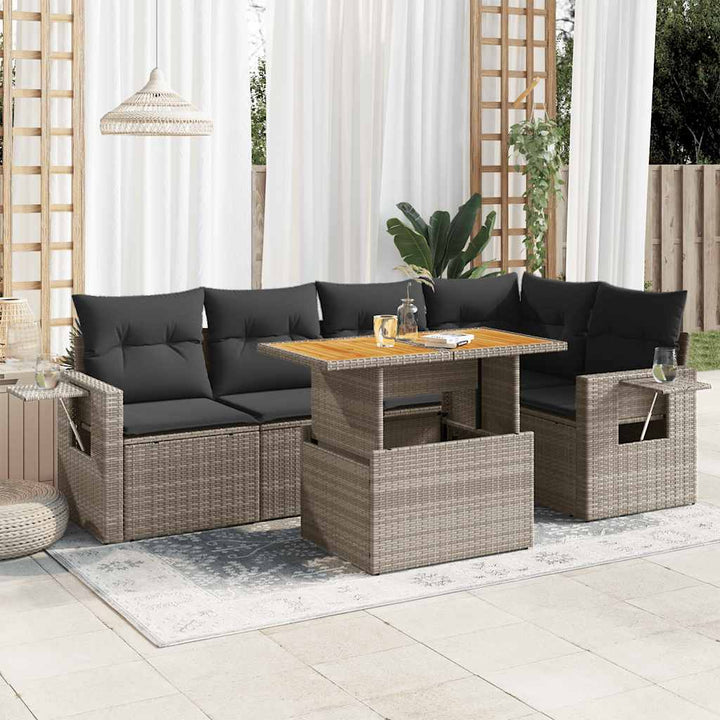 Loungegrupp Med Dynor 6 Delar Konstrotting
