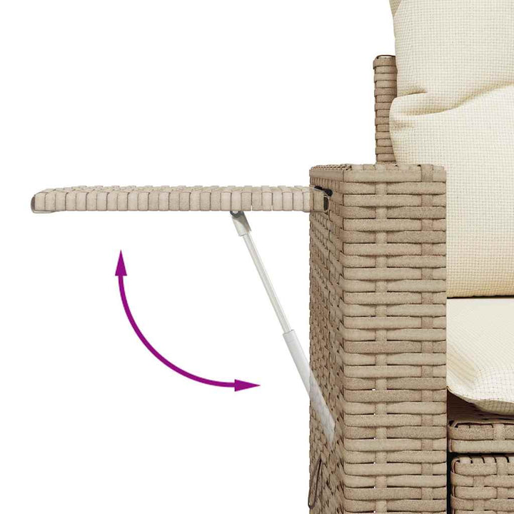 Matgrupp För Trädgården Med Dynor 7 Delar Beige Konstrotting