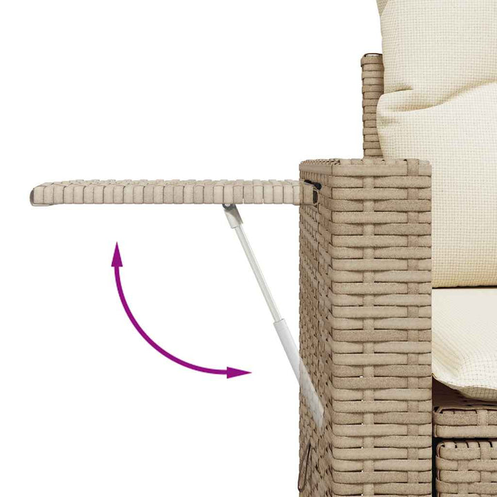 Soffgrupp För Trädgården Med Dynor 9 Delar Beige Konstrotting