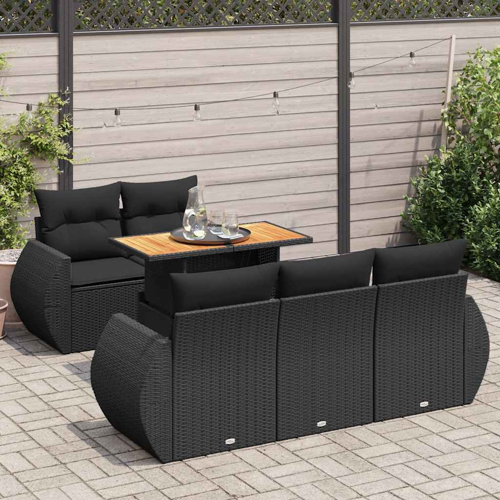 Loungegrupp För Trädgården Med Dynor 6 Delar Konstrotting