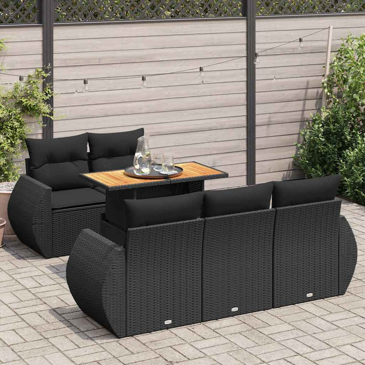 Loungegrupp För Trädgården Med Dynor 6 Delar Konstrotting