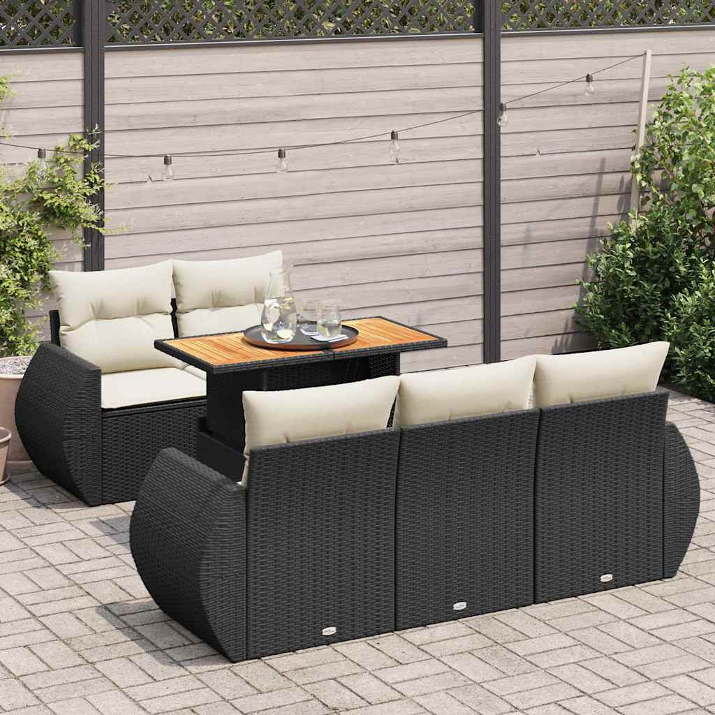 Loungegrupp För Trädgården Med Dynor 6 Delar Konstrotting