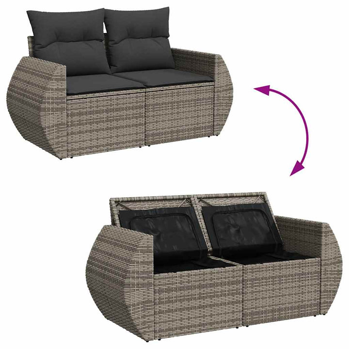 Loungegrupp För Trädgården Med Dynor 6 Delar Konstrotting