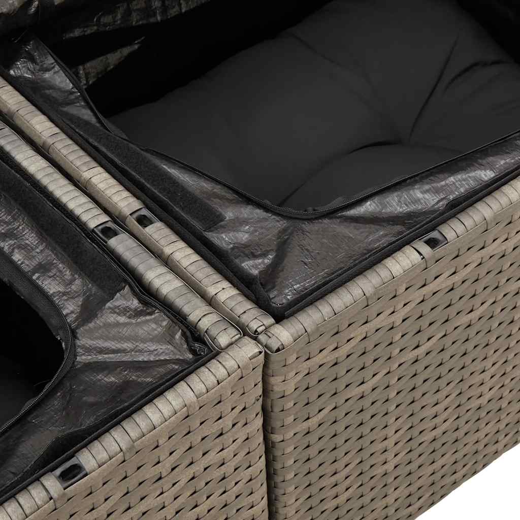 Loungegrupp För Trädgården Med Dynor 6 Delar Konstrotting