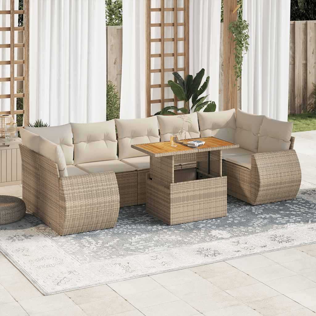 Loungegrupp För Trädgården Med Dynor 8 Delar Svart Konstrotting