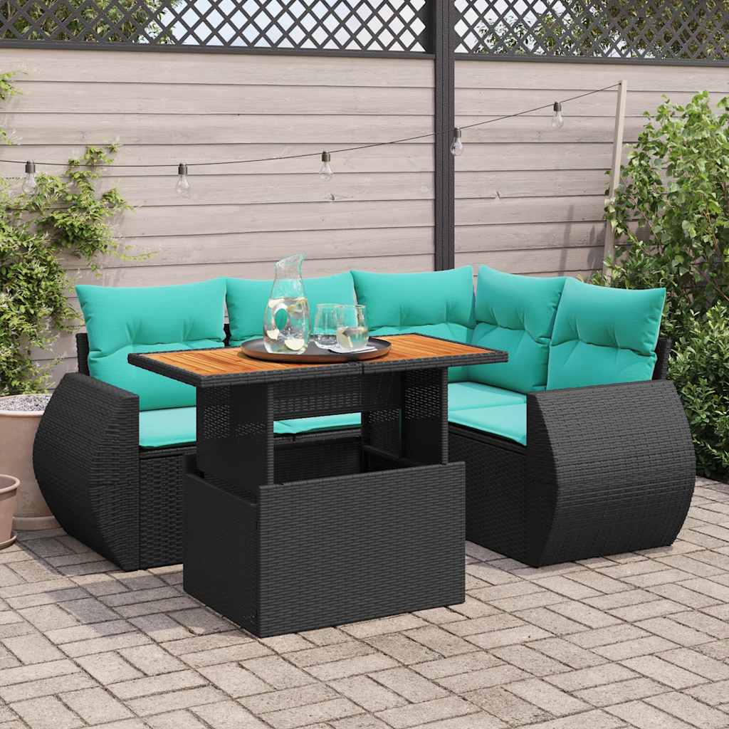 Loungegrupp För Trädgården Med Dynor 5 Delar Konstrotting
