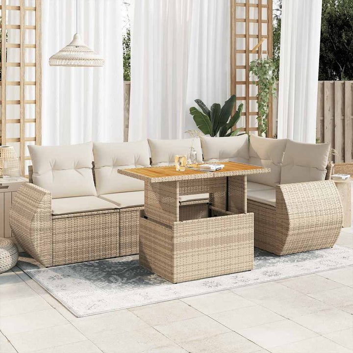 Loungegrupp Med Dynor 6 Delar Konstrotting