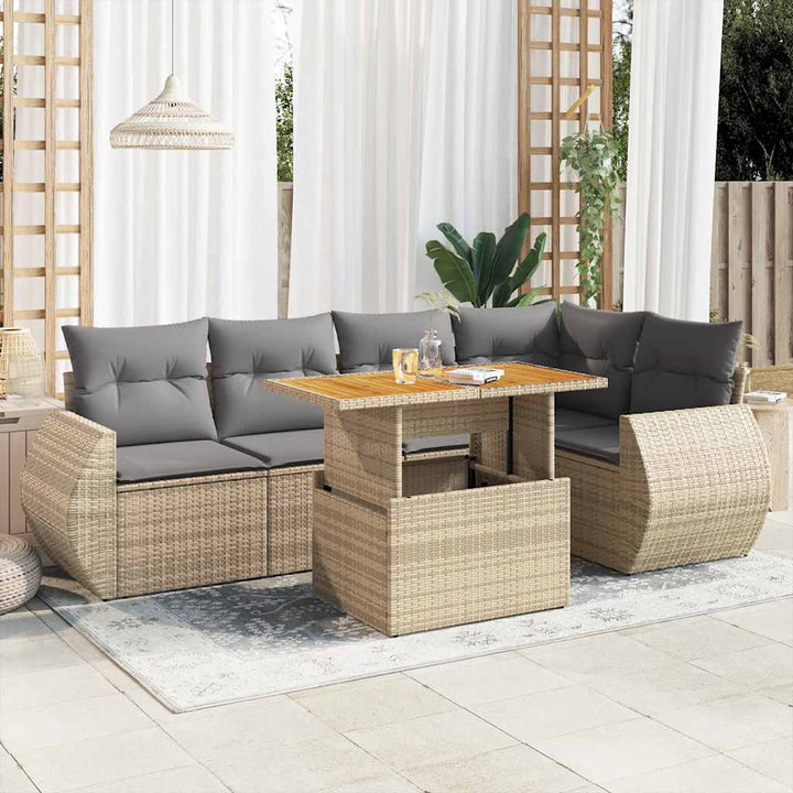 Loungegrupp Med Dynor 6 Delar Konstrotting
