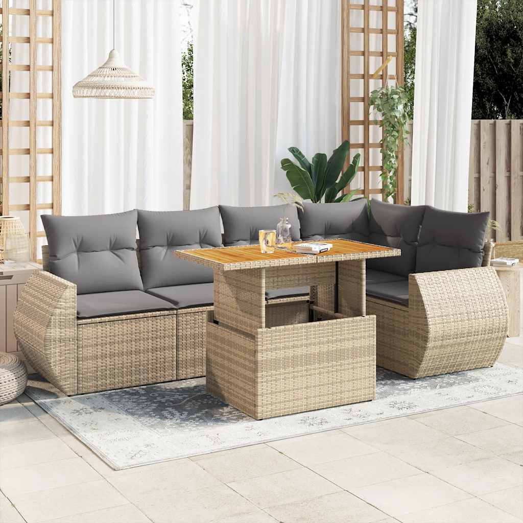 Loungegrupp Med Dynor 6 Delar Konstrotting