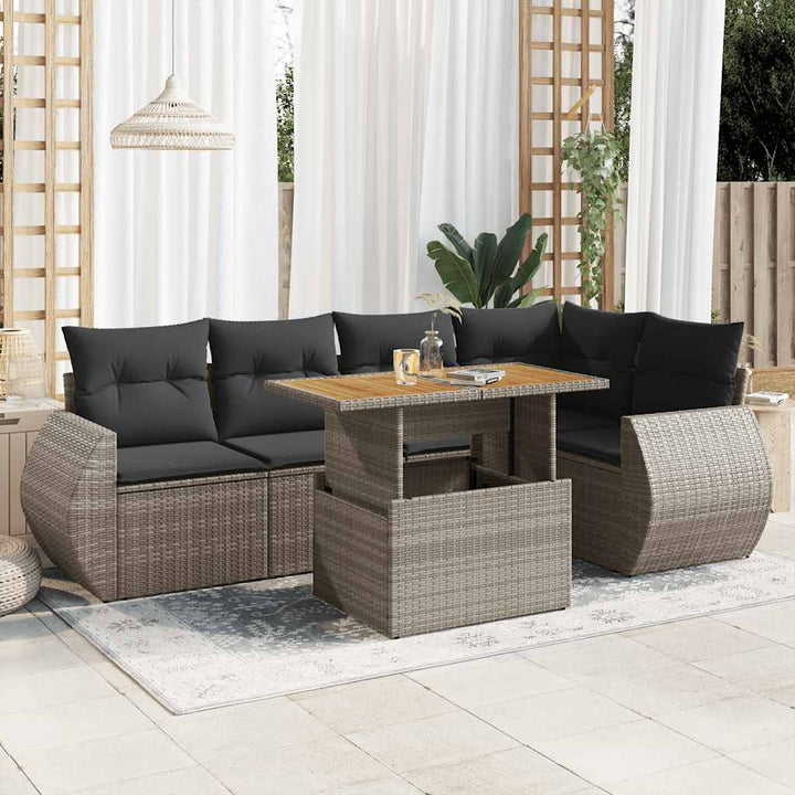 Loungegrupp Med Dynor 6 Delar Konstrotting