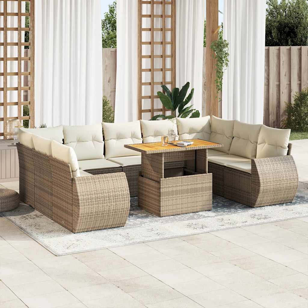Loungegrupp 10 Delar Med Svarta Dynor Konstrotting