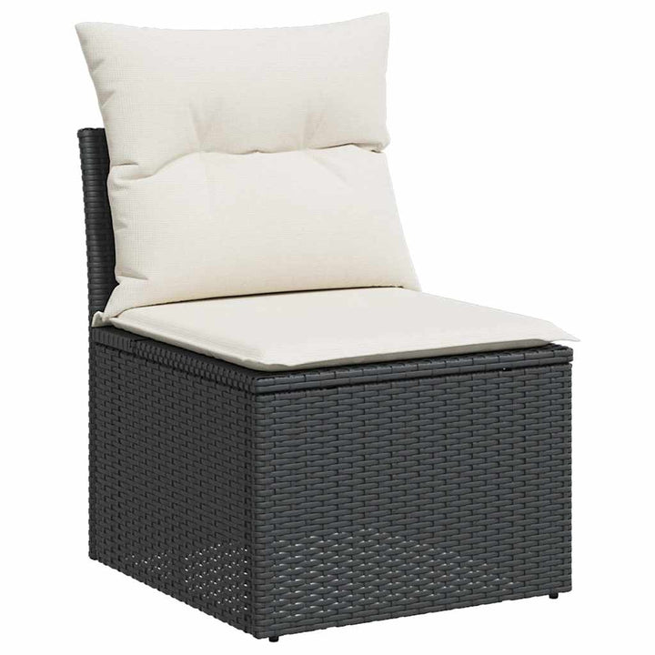 Loungegrupp Med Dynor 6 Delar Svart Konstrotting