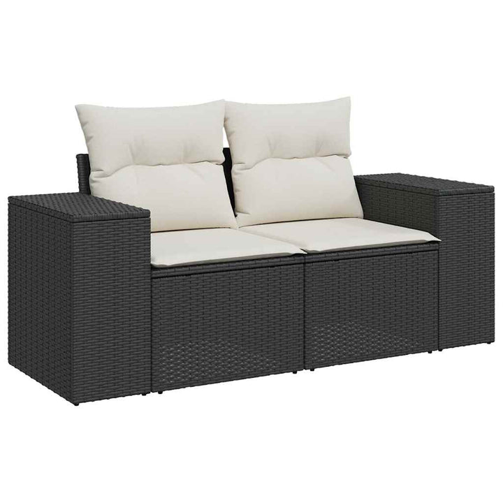 Loungegrupp Med Dynor 6 Delar Svart Konstrotting
