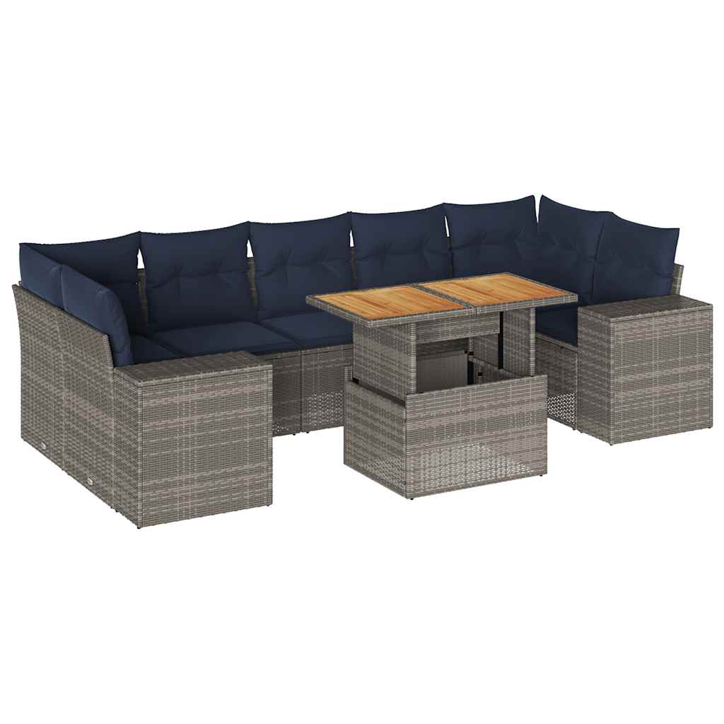 Loungegrupp För Trädgården Med Dynor 8 Delar Konstrotting