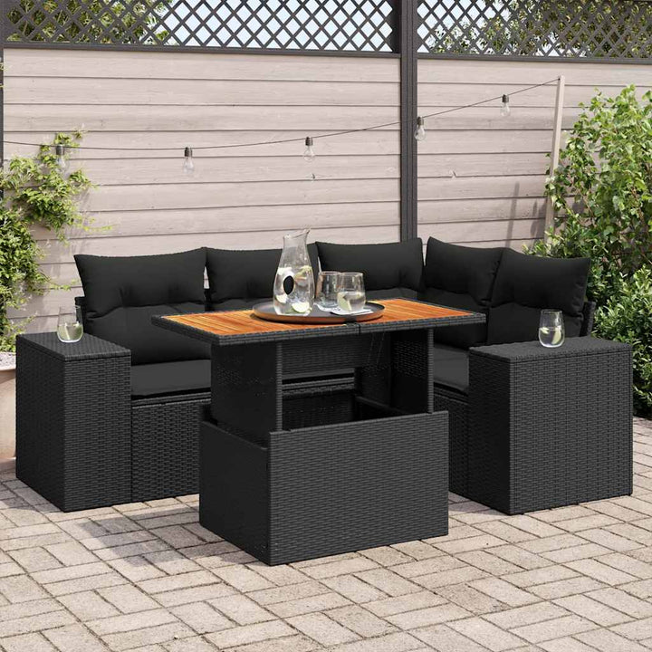Loungegrupp För Trädgården Med Dynor 5 Delar Konstrotting