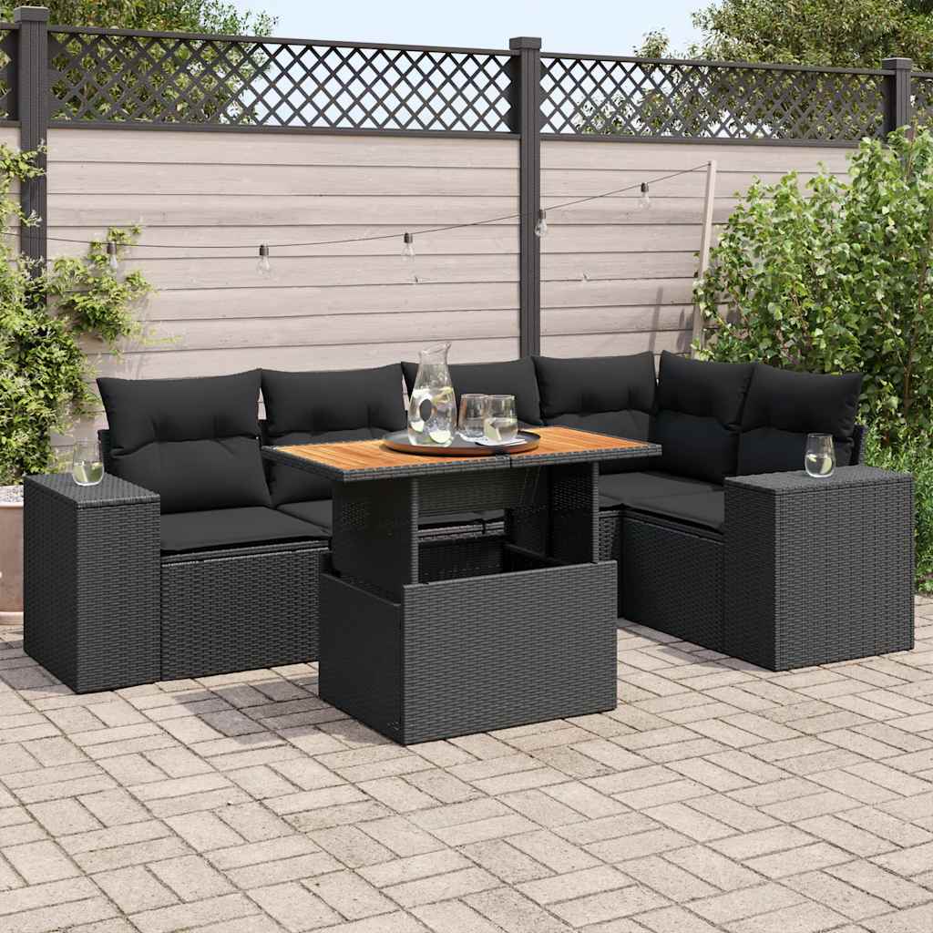 Loungegrupp Med Dynor 6 Delar Konstrotting