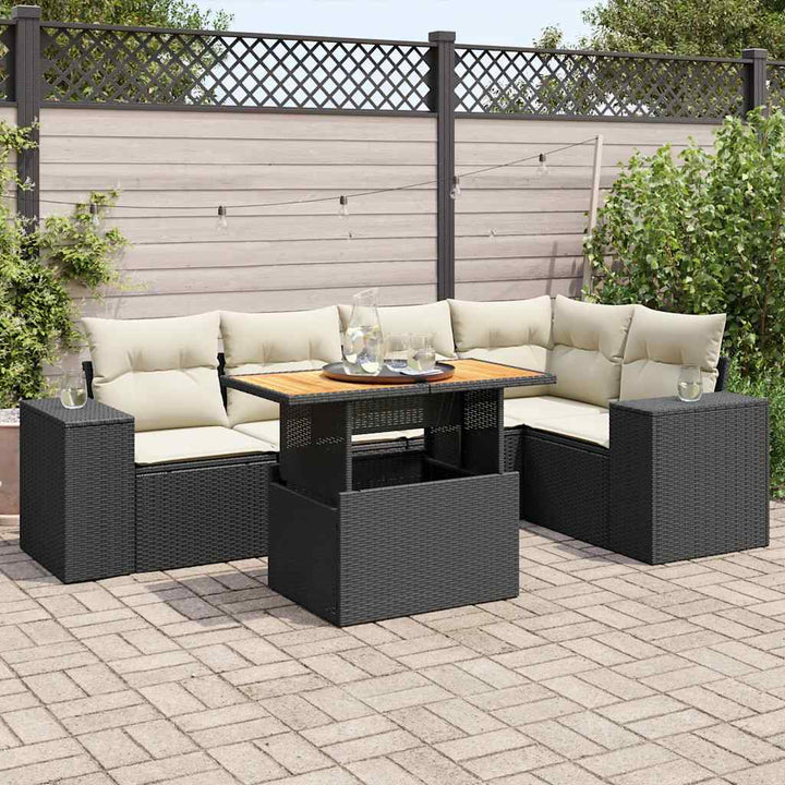 Loungegrupp Med Dynor 6 Delar Konstrotting