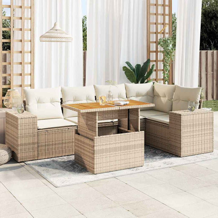 Loungegrupp Med Dynor 6 Delar Konstrotting